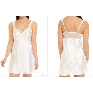 Linea Donatella NEW Bridal Embroidered Chemise Ivory Size Lrg Satin Lace Wedding